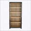 Vitrine en bois de frêne de style Mid-Century 74,5 po avec tablettes réglables et portes en verre, idéale pour les couloirs, le salon, la cuisine et le bureau