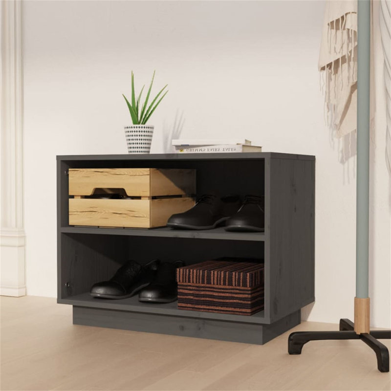 Offerle Faux Leather Upholstered Storage Bench, Grey