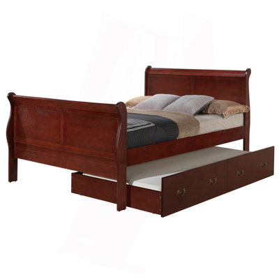 Lit gigogne double Premium en cerisier pour le confort