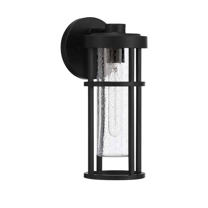 Lanterne murale d'extérieur en verre ensemencé Encompass, Minuit, H 14 po x l 5,5 po x P 7,25 po