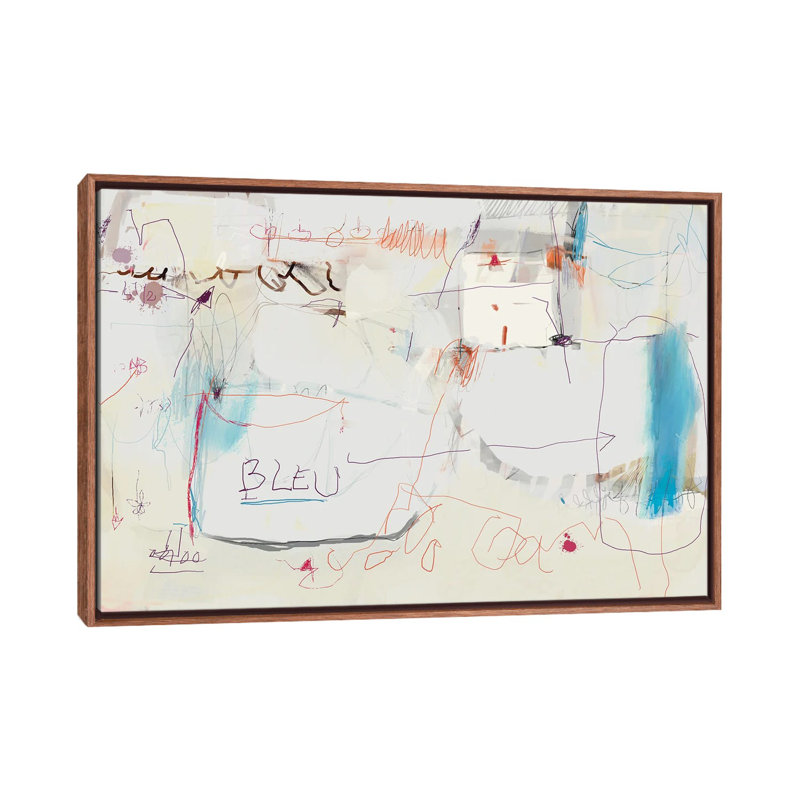 Bleu Is Blue - Framed Wall Art Print, 32" H x 48" W, Framed Print without Mat, Brown