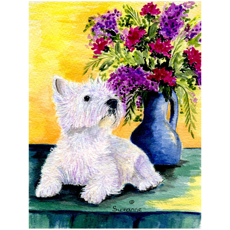 Drapeau de jardin à 2 côtés westie