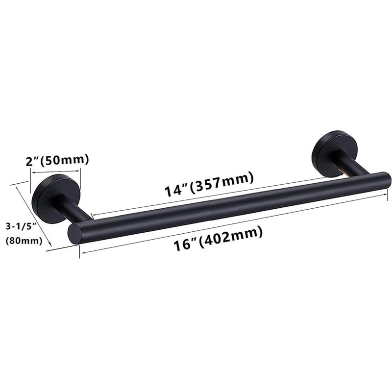 40 cm L Towel Bar, Black