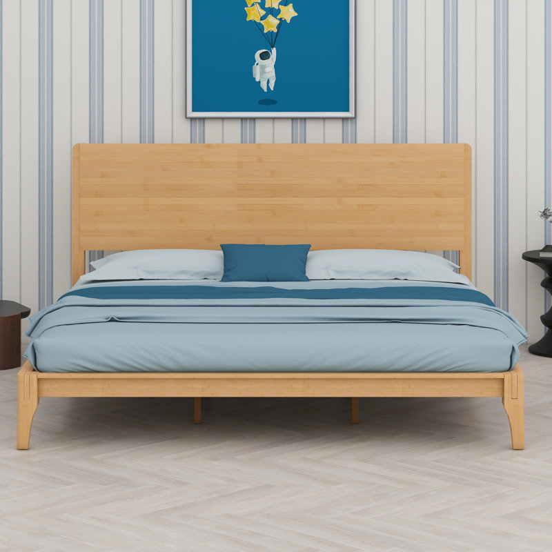 Lit plateforme en bois de bambou, Naturel