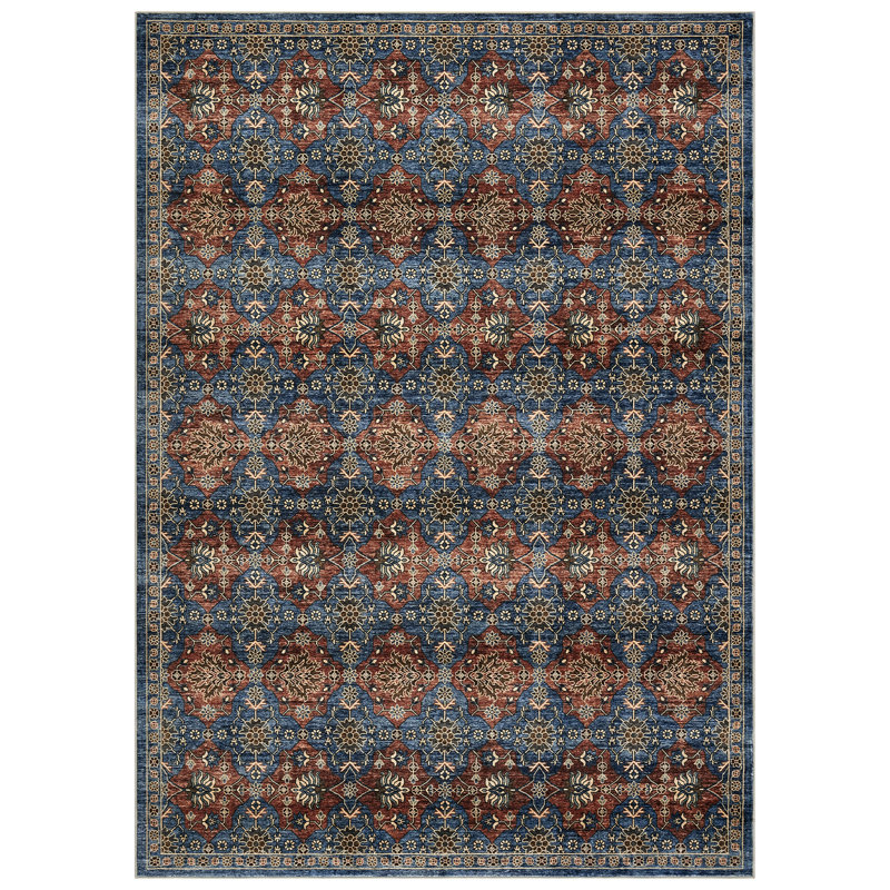 Area Rugs Living Room Washable Vintage Rug Neutral Non-Slip Soft Stain Resistant Indoor Carpet for Bedroom Nursery Dining Room