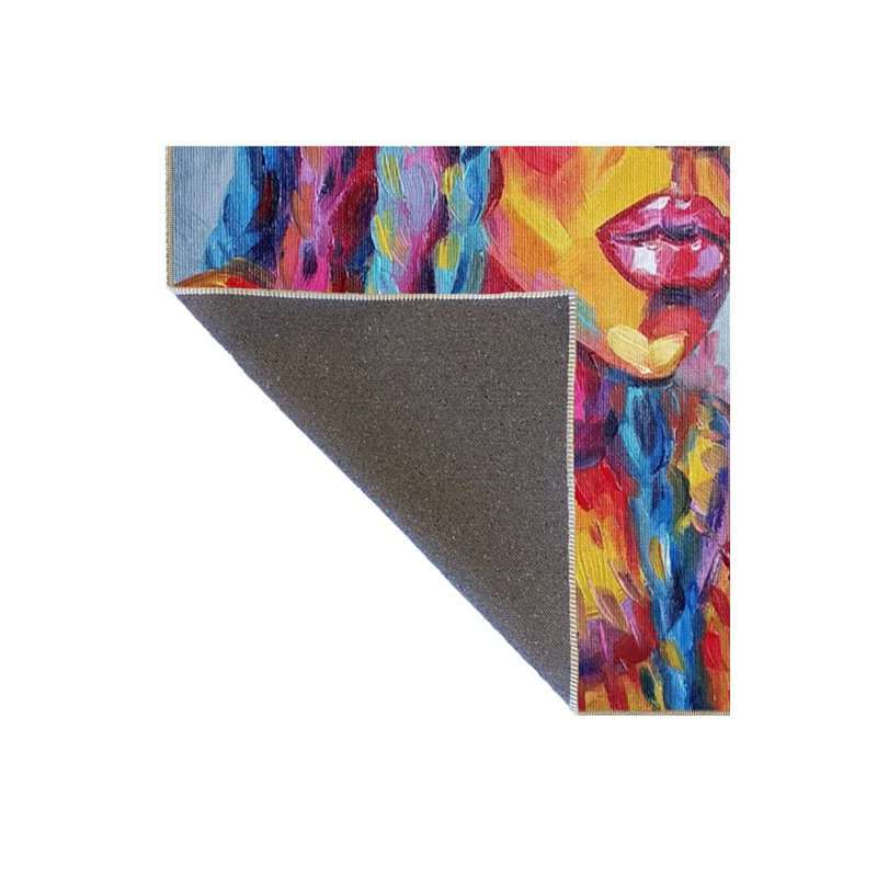  Tapis lavable à la machine Modern Modern Posing, Couvre-coussin carré de 3 pi 11 po inclus