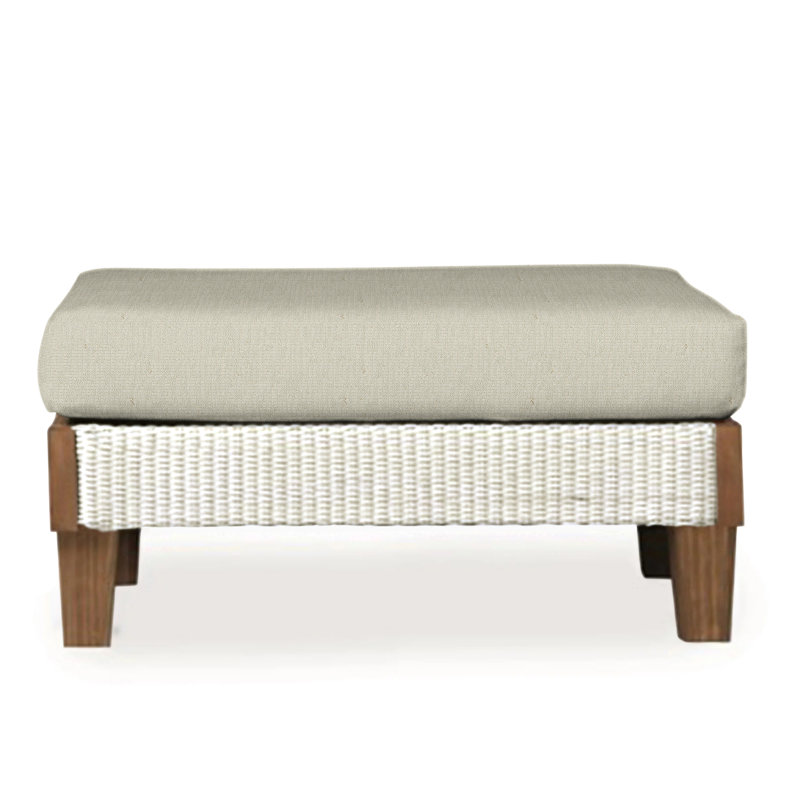 Catalina Outdoor Ottoman, Consider Indigo, Antique White