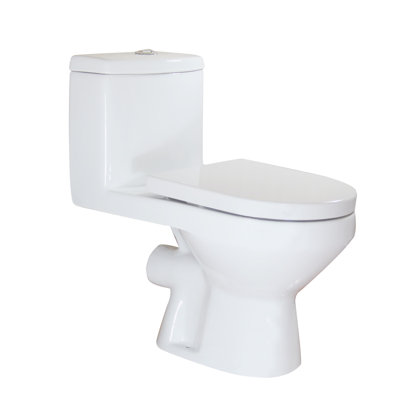 Toilette ronde une pièce à double chasse (siège inclus)