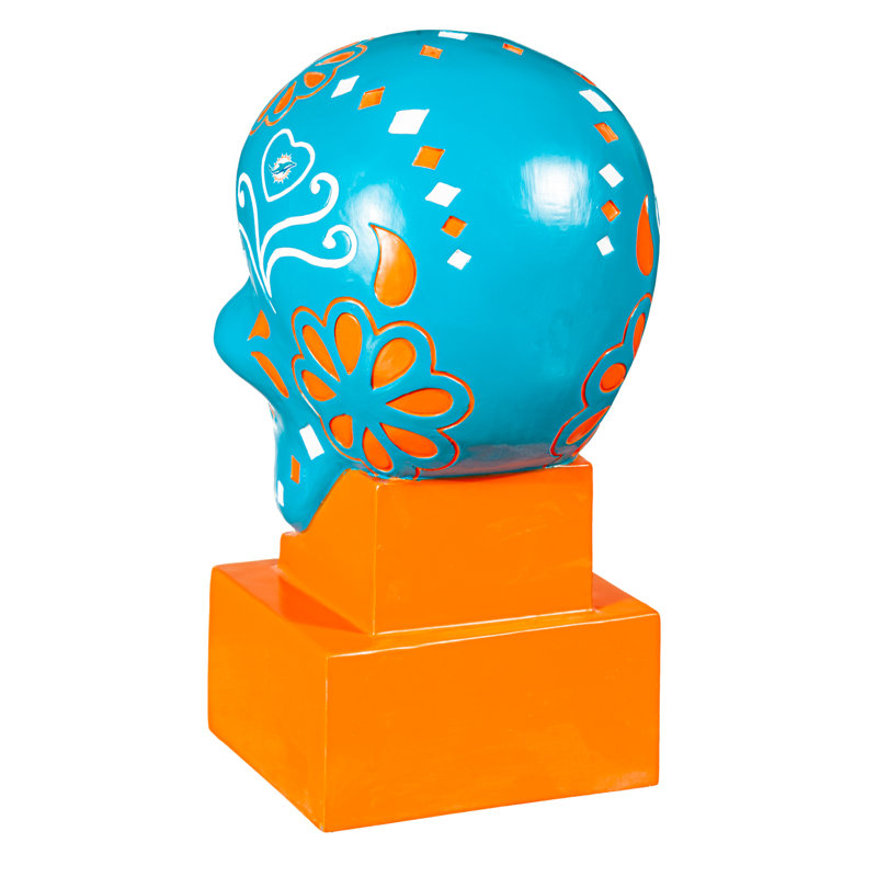 Figurine Sugar Skull, Bleu sarcelle, NFL Miami Dolphins
