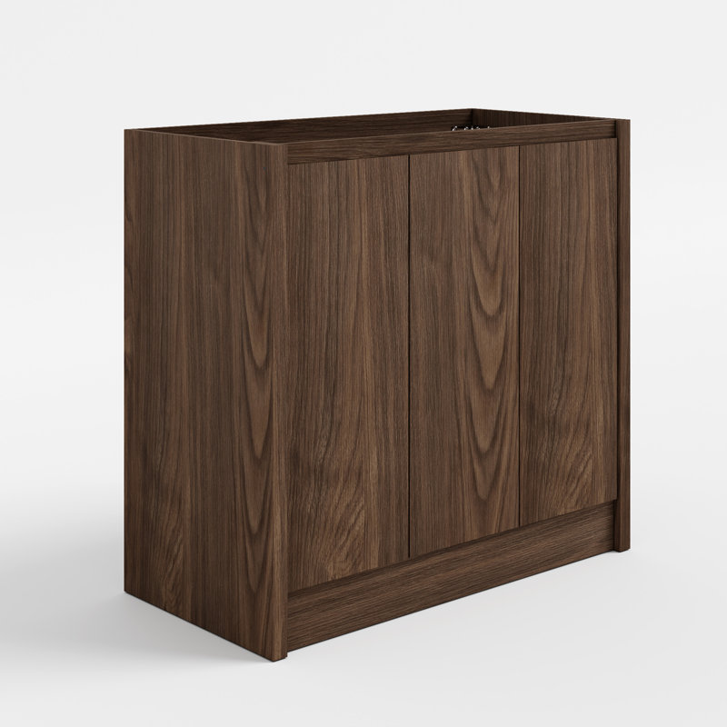 36" Wood Bathroom Vanity Cabinet Base Only, Without Sink and Mirror, Dark Walnut