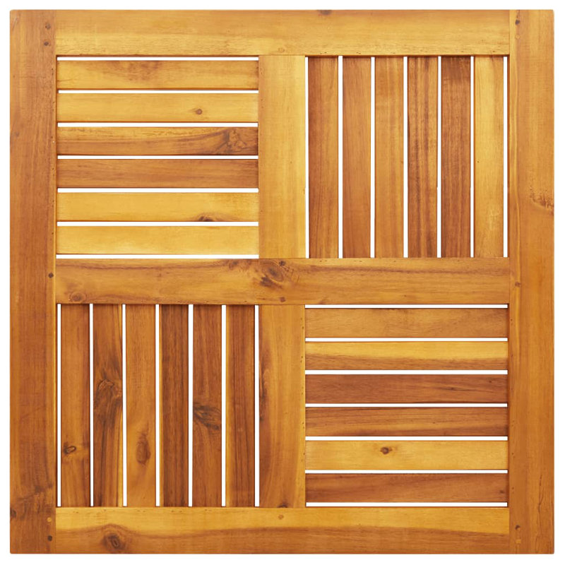 Plateau de table carré en bois massif Vidaxl, H 0,8 po x L 23,6 po x l 23,6 po