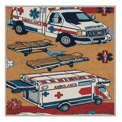 Machine Washable Transportation Brown Area Rug