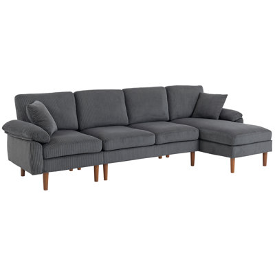 Canapé modulaire avec méridienne interchangeable gris foncé