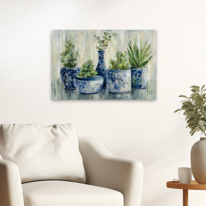 Chinoiserie Plants - Blue China Chinoiserie Global, 24" H x 16" W