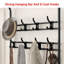Portemanteau 3-en-1, organisateur de vestibule avec banc à chaussures, 3 tablettes à 8 niveaux et 8 crochets, gris