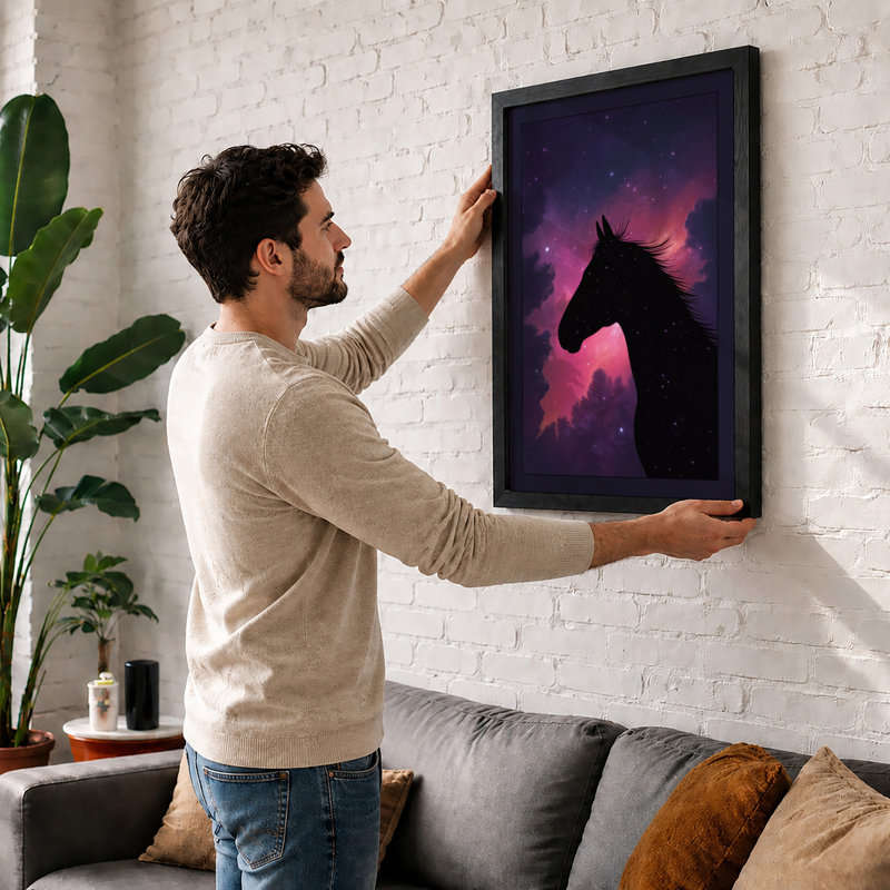Cosmic Horse Fantasy - Framed Print, A2 - 59.4 x 42.0 cm, Unframed