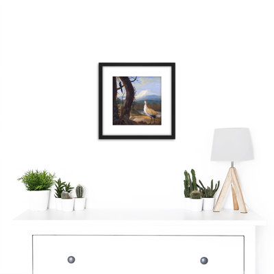 Bustard Magpie Exotic Landscape by Christoph Ludwig Agricola - Single Picture Frame Painting