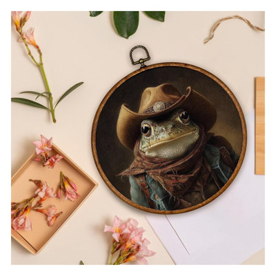 Toile d'art rétro avec grenouille rétro