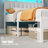 Bed Frame with Charging Station, LED Lights, Upholstered Headboard, 2-Tier Storage Shelve-1040152782-1009009795