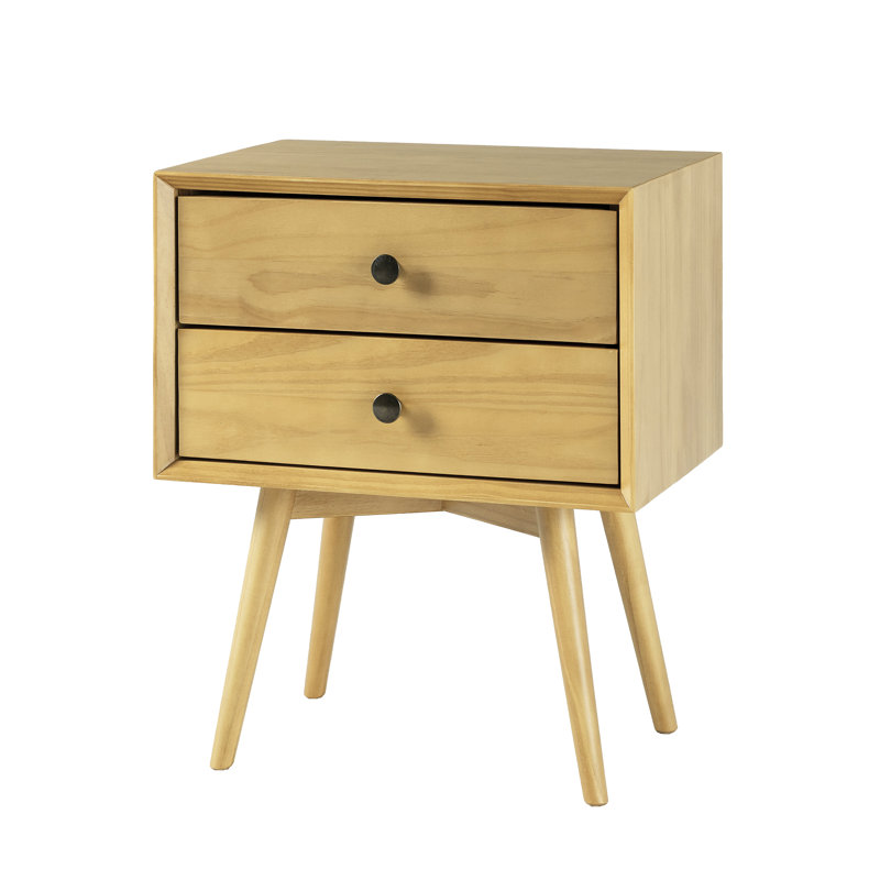 Solid Wood Bedside Table, Light Oak