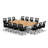 Rectangle 14 Person Flip Top 72'' L Modular Training Table and Chair Set with Casters and Modesty Panel and Cable Management
