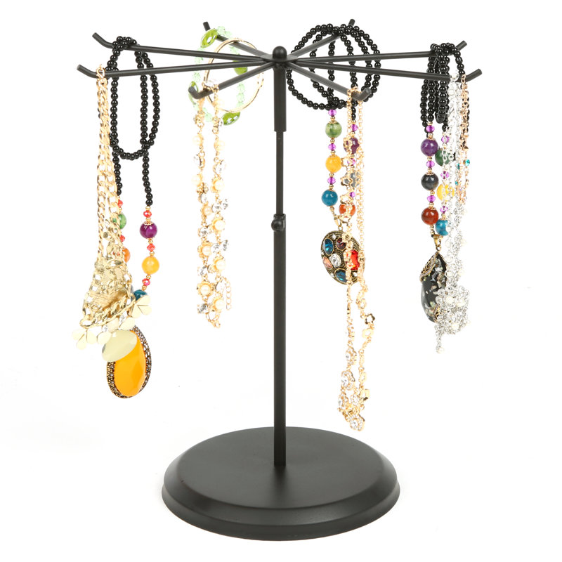 8-Hook Rotating Tabletop Jewelry Stand
