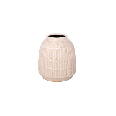 Vase rond en céramique blanc