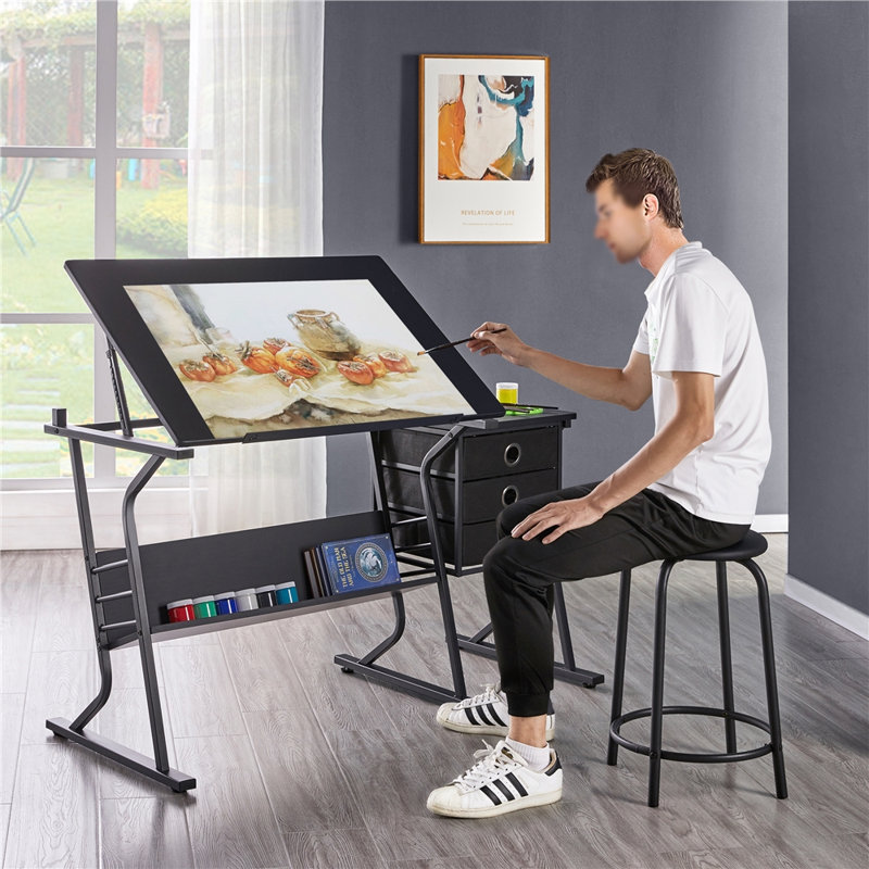 Rectangle Height Adjustable Flip Top 128cm L Modular Training Table Set and Chair Set with Modesty Panel