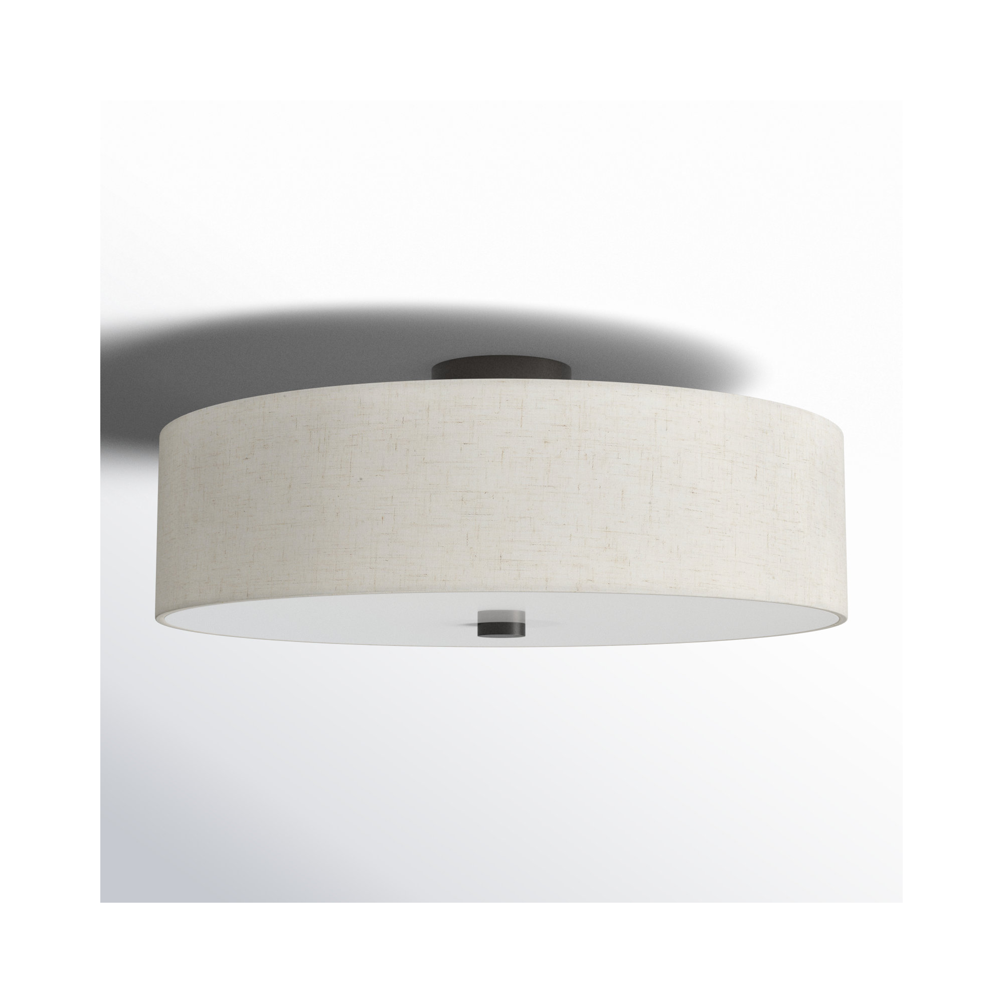 Flaire 5 Light Fabric Semi Flush Mount, Oatmeal, English Bronze