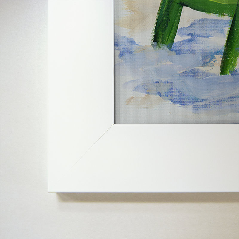 «Lifeguard Post II», reproduction de peinture acrylique, H 39,5 po x l 27,5 po x P 0,75 po, Cadre blanc