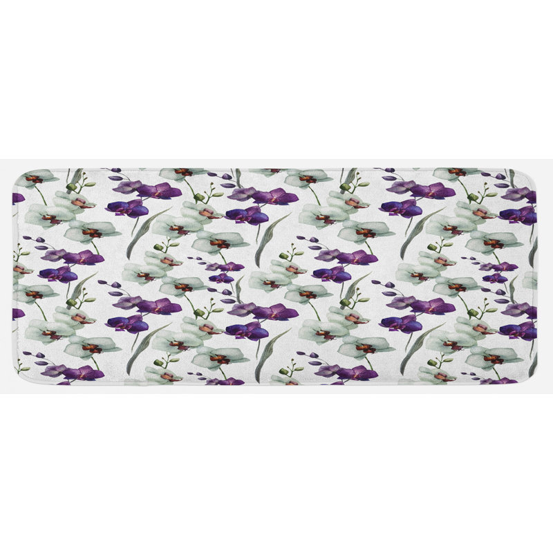 Tapis de cuisine à fleur aquarelle