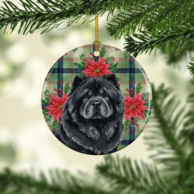 Ornement en céramique noir Chow Chow