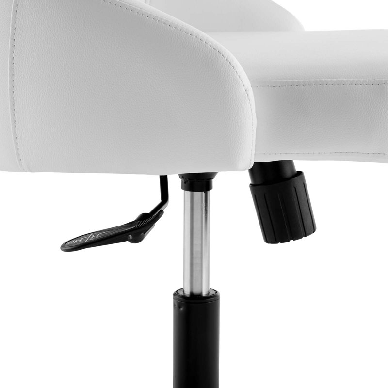 Designate Swivel Vegan Leather Office Chair, White