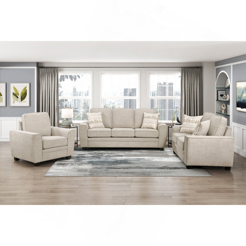 Ensemble de canapés contemporains 3 pièces Taupe