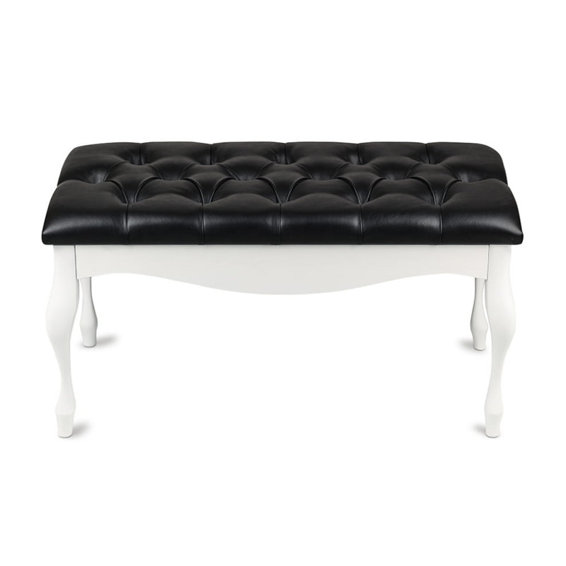 Colrain Faux Leather Upholstered Bench, Black/White, H40 x W100 x D40cm