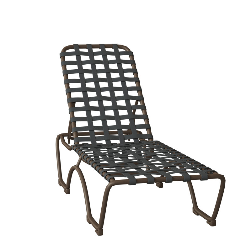 Kahana Outdoor Metal Chaise Lounge, Graphite Vinyl, Greco