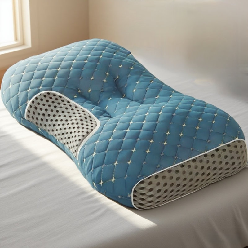 Coussin de massage en coton tricoté YBZ 3D -Atrovirens (1 paquet), Bleu / Vert