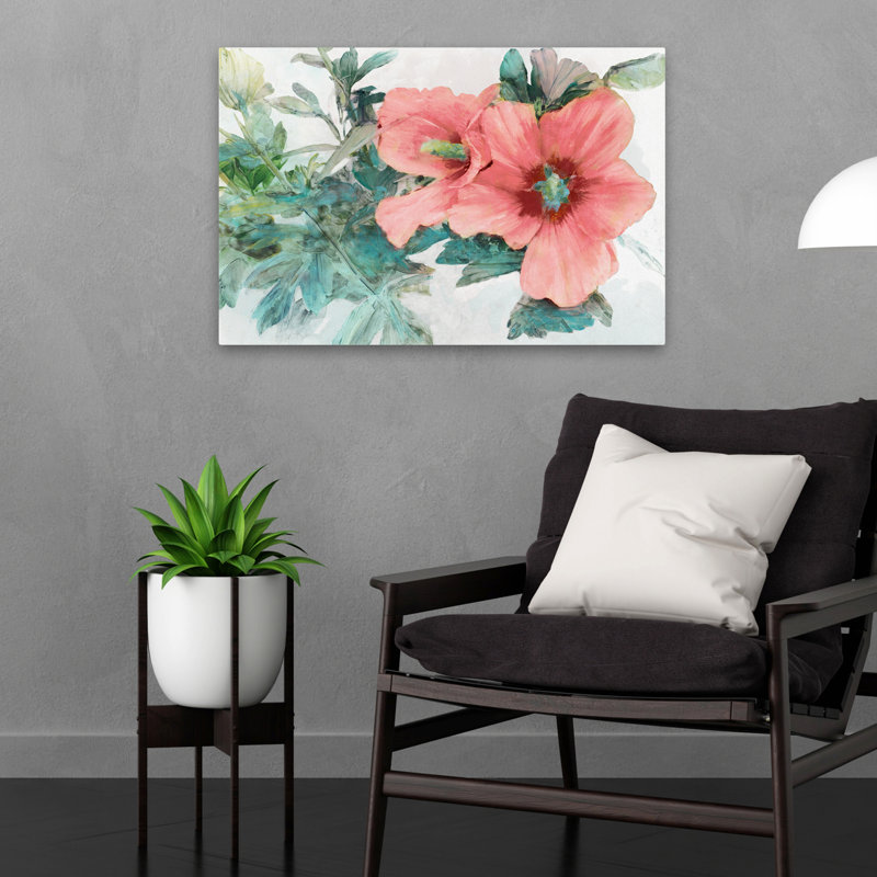 Plantes, fleurs, fleur tropique II, art mural, H 16 po x l 24 po