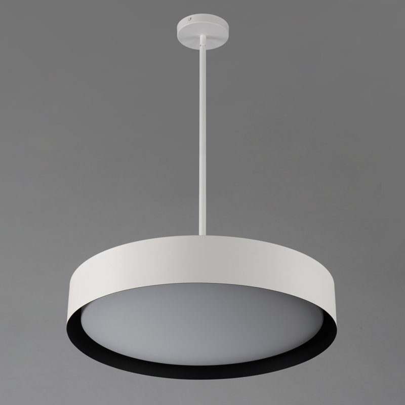 Luminaire suspendu 1 lumière Artyom, Blanc / noir