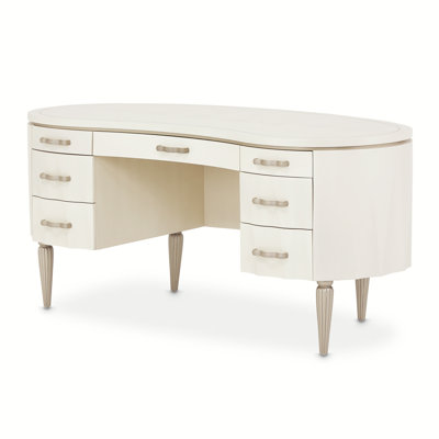 London Place 7-Drawer Desk - Creamy Pearl