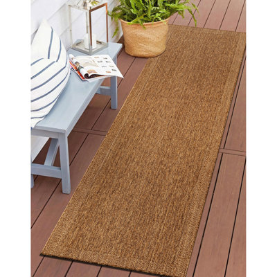 Tapis intérieur / extérieur tissé à motif géométrique