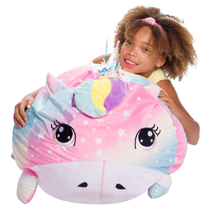 Petit fauteuil à billes Cozy Animal, H 18 po x l 18 po x P 18 po, Mélange de polyester teinture à nœuds licorne