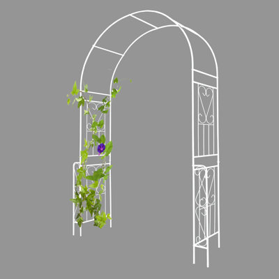 Metal Garden Arch W55'' X H94.5'' Garden Arbor Trellis Climbing Plants Support Rose Arch Outdoor Arch