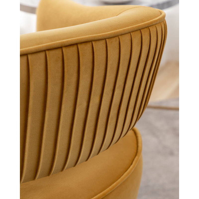 Chynna Velvet Armchair, Yellow Velvet