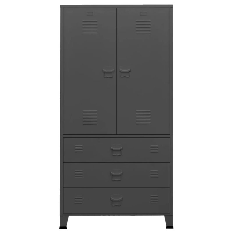 Bertrame Industrial Wardrobe 90x50x180 cm Metal, Anthracite