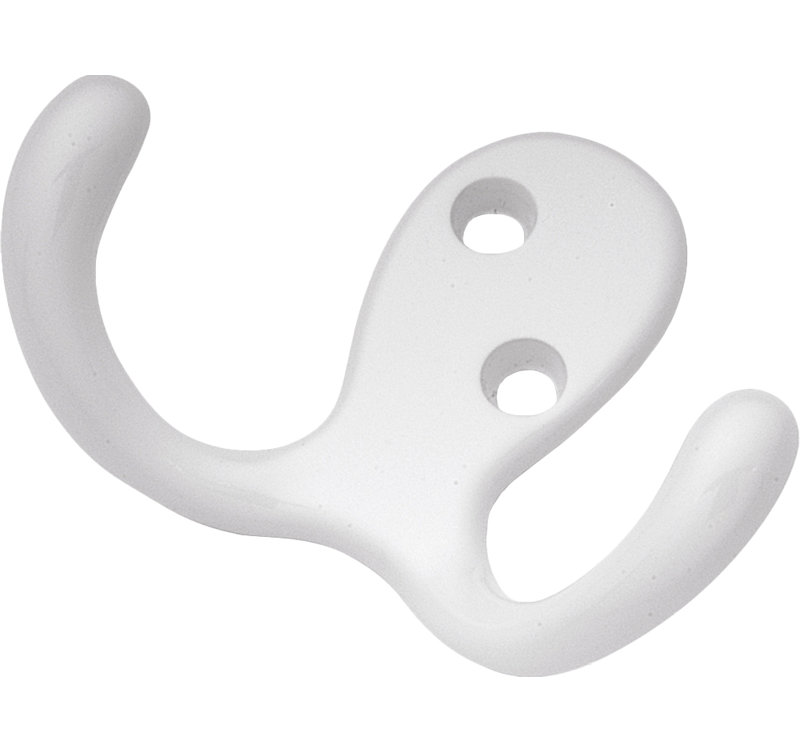 Utility Zinc Wall Wall Hook, White