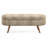 43.5"X16"X16" Oval Bench, Brown, Rubber Wood Legs, Hand - Crafted By Professionals, Works As Footstool Or Sitting Surface, Pleated Fabric Feature, Storage Provision Experts, Functions Place, Space-1067959214
