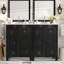 Ensemble de meuble-lavabo 48 po avec lavabos doubles (séparés), lavabos doubles en céramique, tablette de rangement et portes à fermeture en douceur 48 po