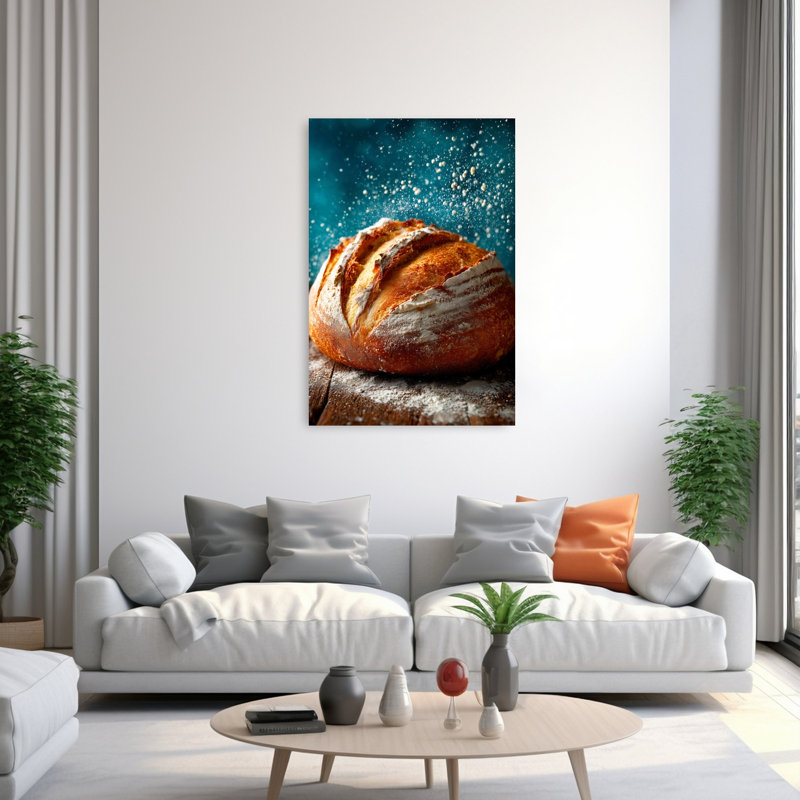 «Falling Flour Bread», impression d'art mural rustique contemporain, 60" H x 40" W