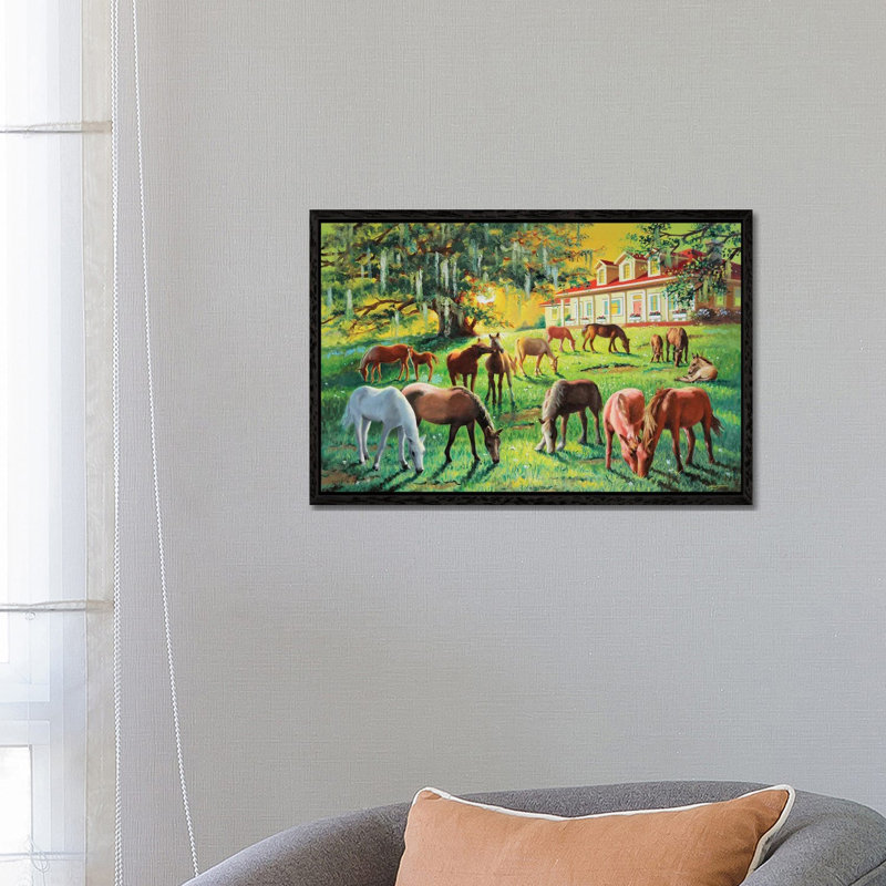 Bearded Oaks 1 Piece Wall Art on Canvas, 66.04 cm H x 45.72 cm W, Black Floater Frame